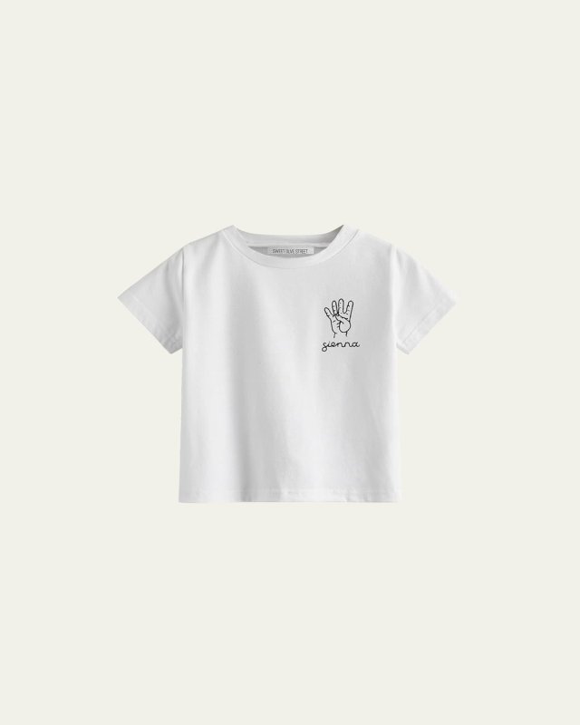 Kid's This Many Birthday 4 Hand Personalized T-Shirt, Sizes 2-6